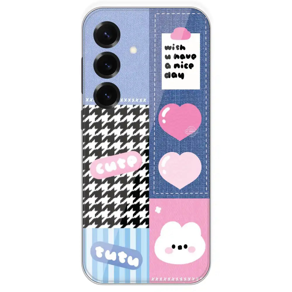 Cute Pink Bear Collage - Printed Silicone Case For Samsung Galaxy S25 Plus