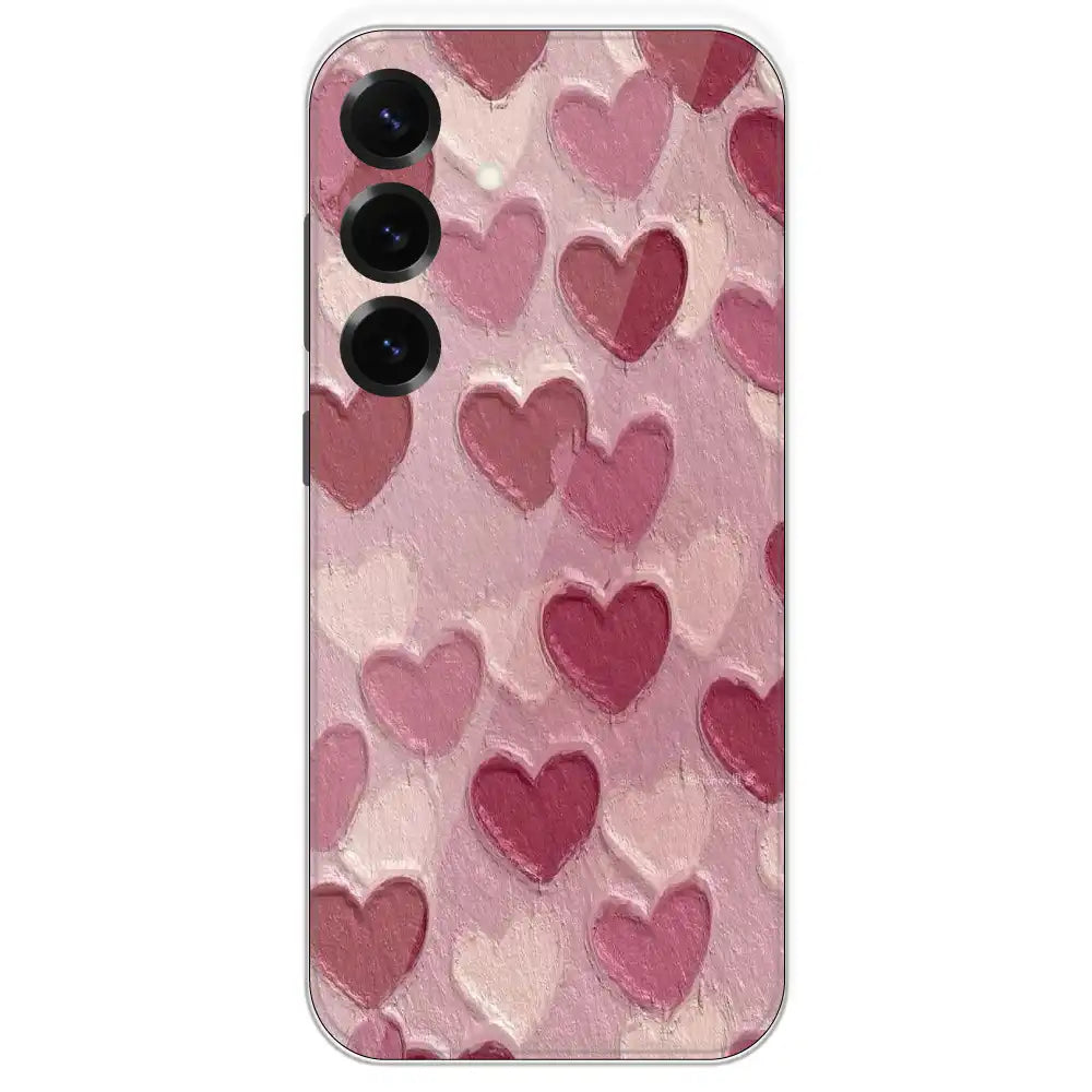 Pastel Hearts Love - Printed Silicone Case For Samsung Galaxy S25 Plus