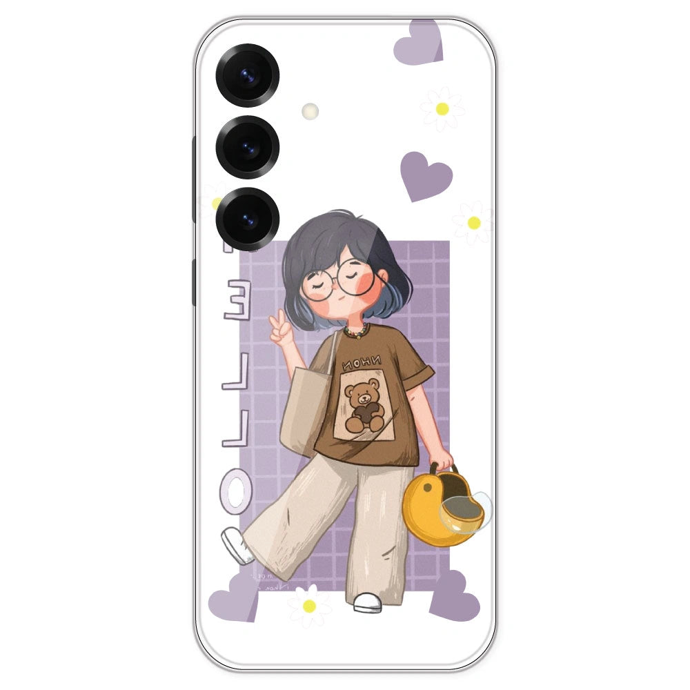 Introvert Girl - Clear Printed Silicone Case For Samsung Galaxy S25 Plus