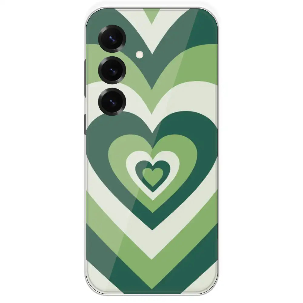 Dark Green Hearts - Printed Silicone Case For Samsung Galaxy S25 Plus
