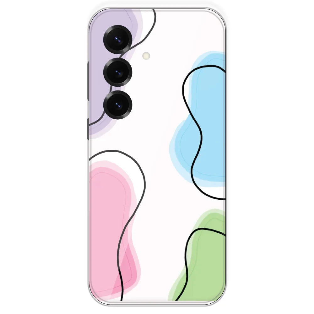 Rainbow Cow Print - Clear Printed Silicone Case For Samsung Galaxy S25 Plus