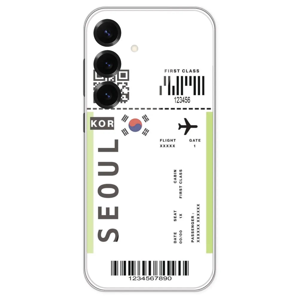Seoul Ticket - Clear Printed Silicone Case For Samsung Galaxy S25 Plus
