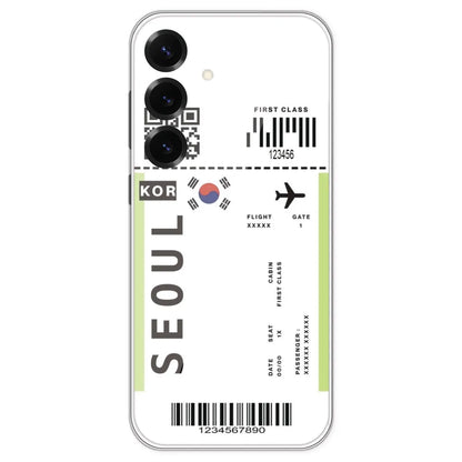 Seoul Ticket - Clear Printed Silicone Case For Samsung Galaxy S25 Plus