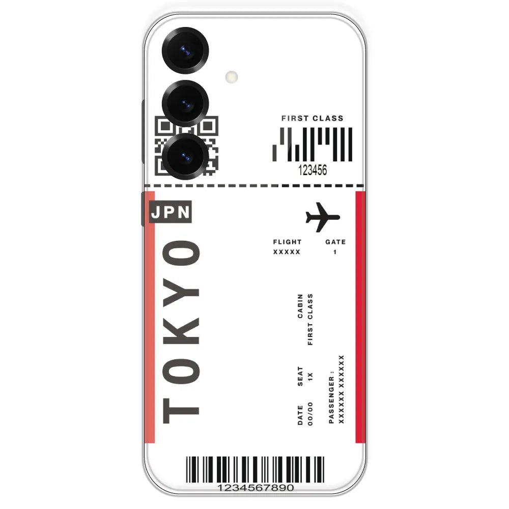 Tokyo Ticket - Clear Printed Silicone Case For Samsung Galaxy S25 Plus