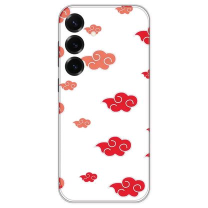 Red Clouds - Clear Printed Silicone Case For Samsung Galaxy S25 Plus