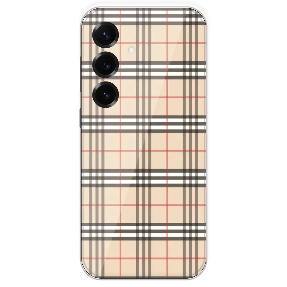 Yellow Checks - Printed Silicone Case For Samsung Galaxy S25 Plus