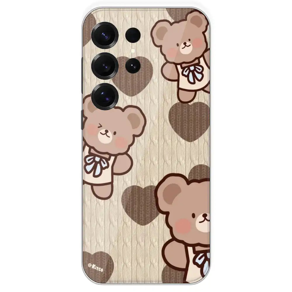 Teddy Heart - Printed Silicone Case For Samsung Galaxy S25 Ultra