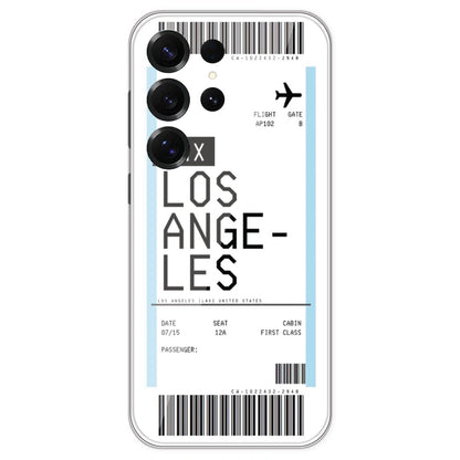 Los Angeles Ticket - Clear Printed Silicone Case For Samsung Galaxy S25 Ultra