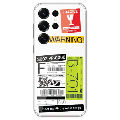 Fragile Labels - Clear Printed Silicone Case For Samsung Galaxy S25 Ultra