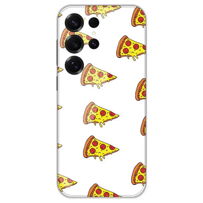 Pizza - Clear Printed Silicone Case For Samsung Galaxy S25 Ultra