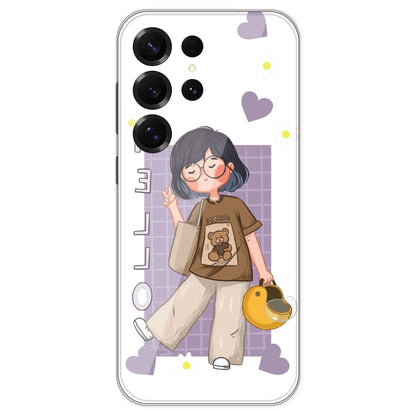 Introvert Girl - Clear Printed Silicone Case For Samsung Galaxy S25 Ultra