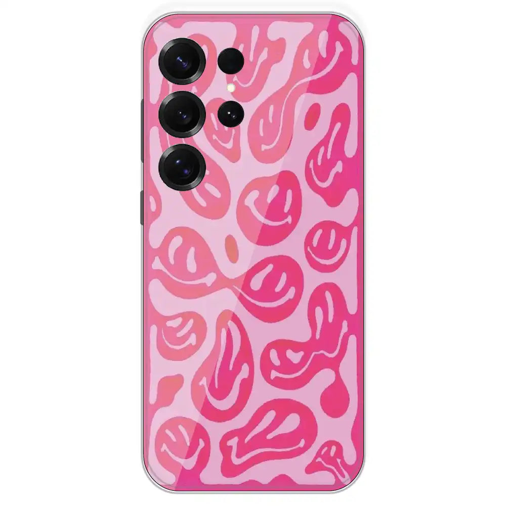 Pink Smilies - Printed Silicone Case For Samsung Galaxy S25 Ultra