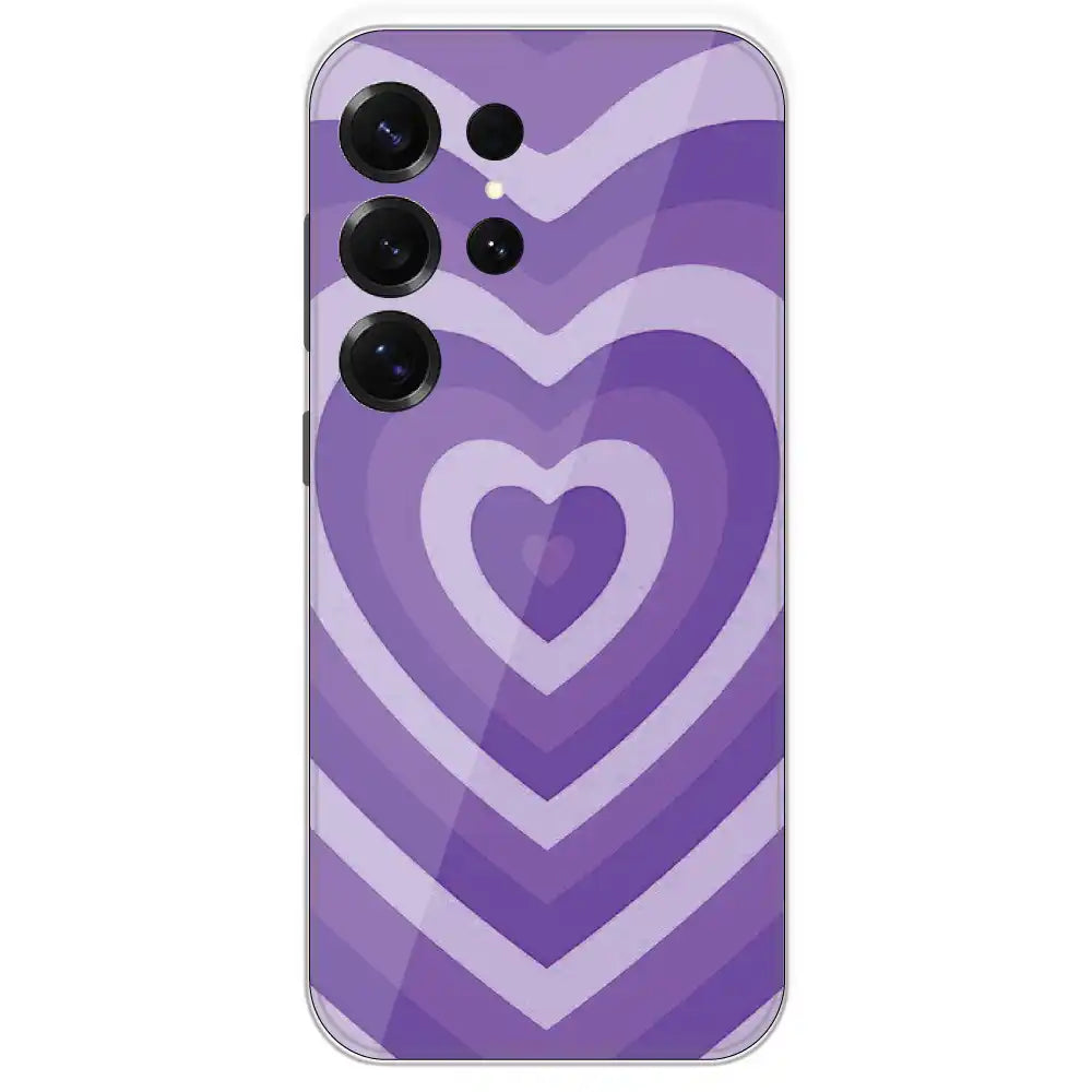 Purple Hearts - Printed Silicone Case For Samsung Galaxy S25 Ultra