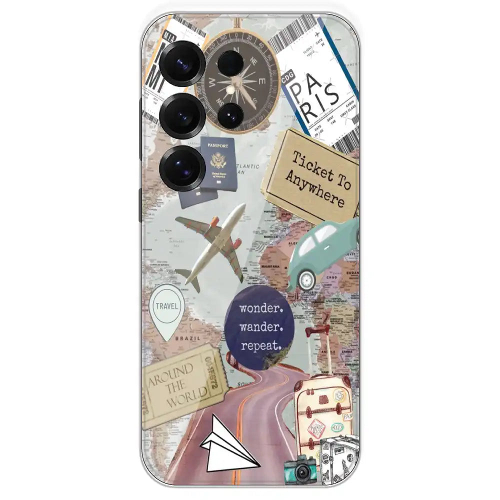 Travel Collage - Printed Silicone Case For Samsung Galaxy S25 Ultra
