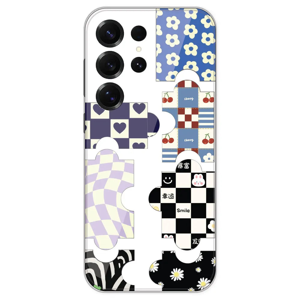 Aesthetic Puzzle - Clear Printed Silicone Case For Samsung Galaxy S25 Ultra