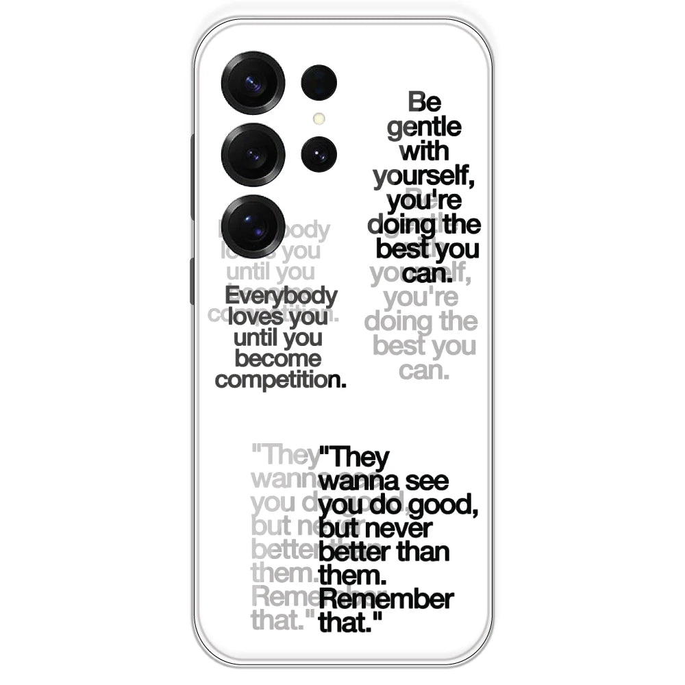 Motivational Quotes - Clear Printed Silicone Case For Samsung Galaxy S25 Ultra