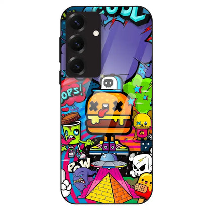 Colorful Graffiti Cartoon - Glass Case For Samsung Galaxy S25