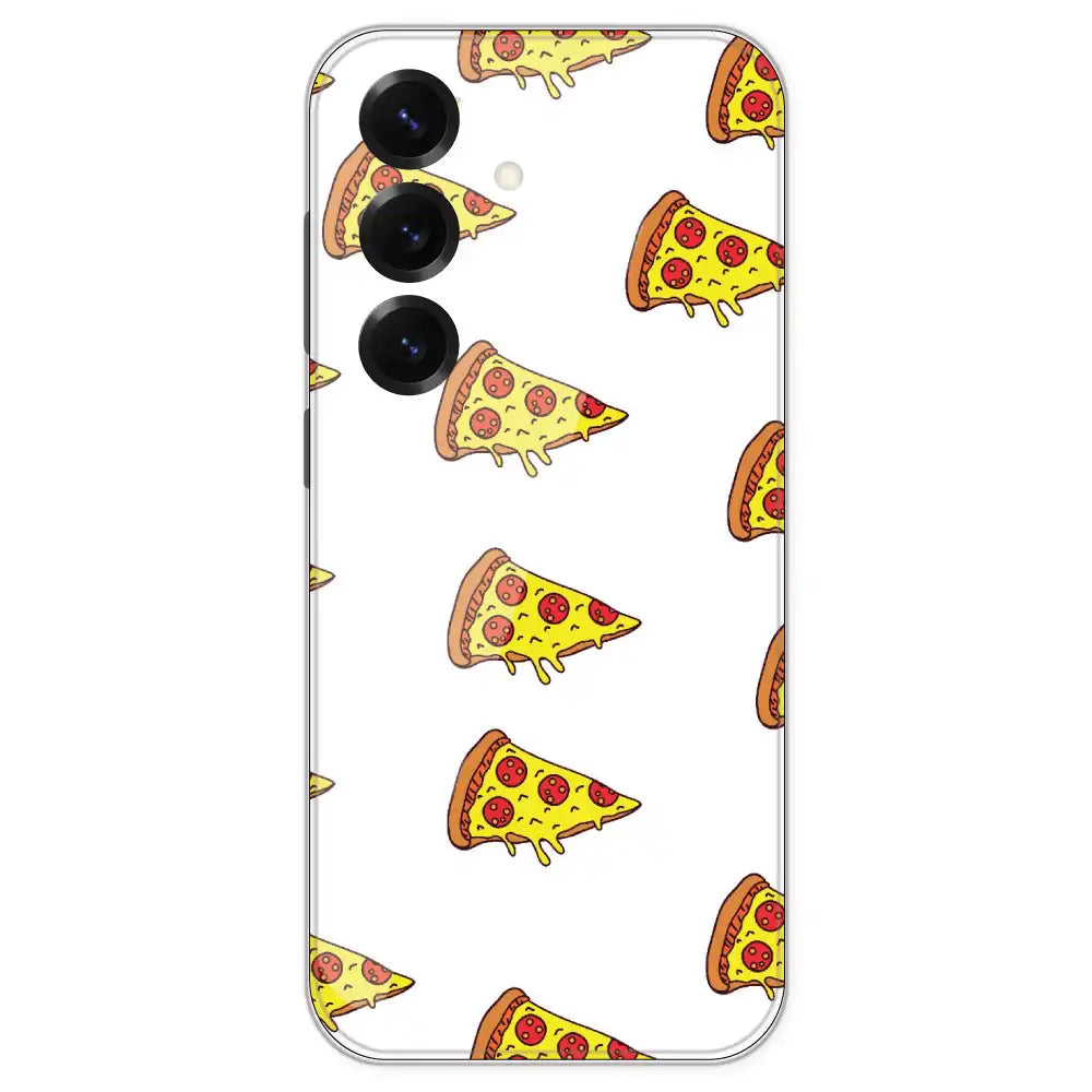 Pizza - Clear Printed Silicone Case For Samsung Galaxy S25