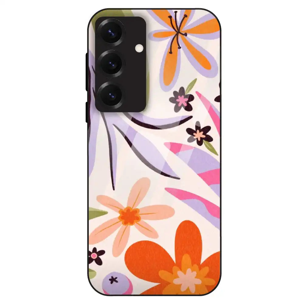 Floral Bliss Aesthetic - Glass Case For Samsung Galaxy S25