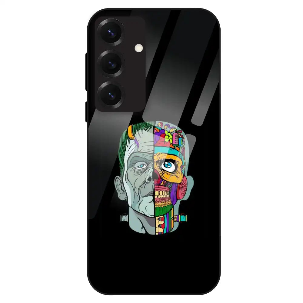Half Skull Pop Art - Glass Case For Samsung Galaxy S25