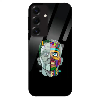 Half Skull Pop Art - Glass Case For Samsung Galaxy S25