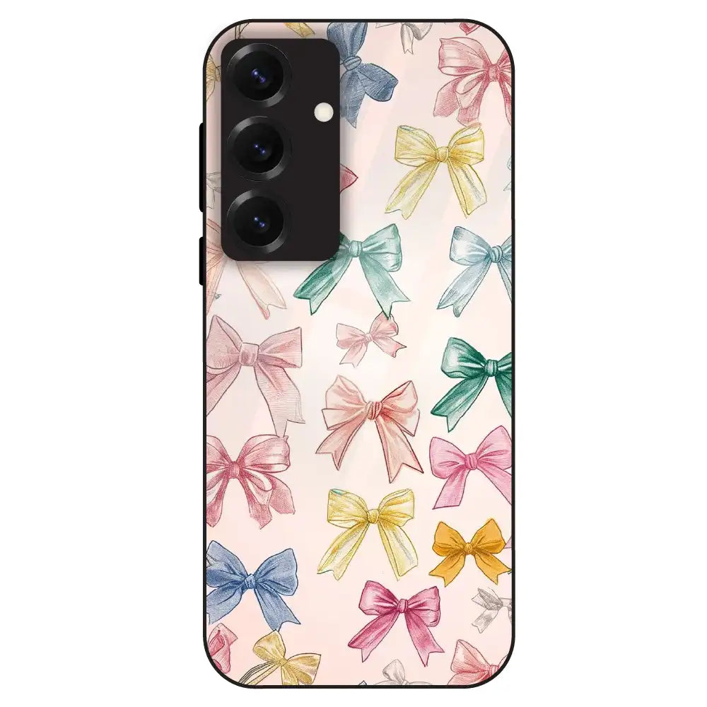 Pastel Bow Pattern - Glass Case For Samsung Galaxy S25