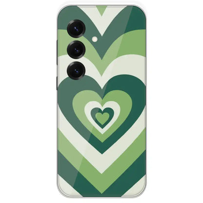 Dark Green Hearts - Printed Silicone Case For Samsung Galaxy S25