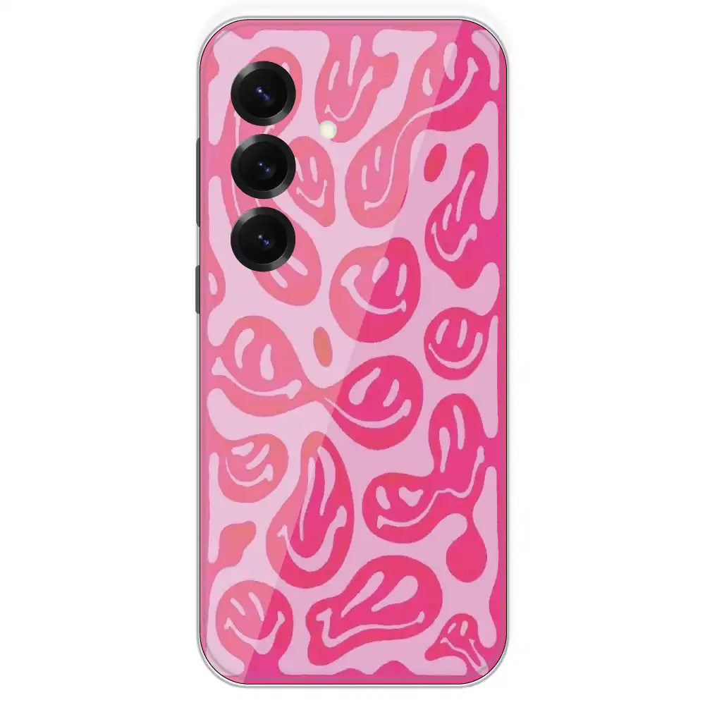 Pink Smilies - Printed Silicone Case For Samsung Galaxy S25