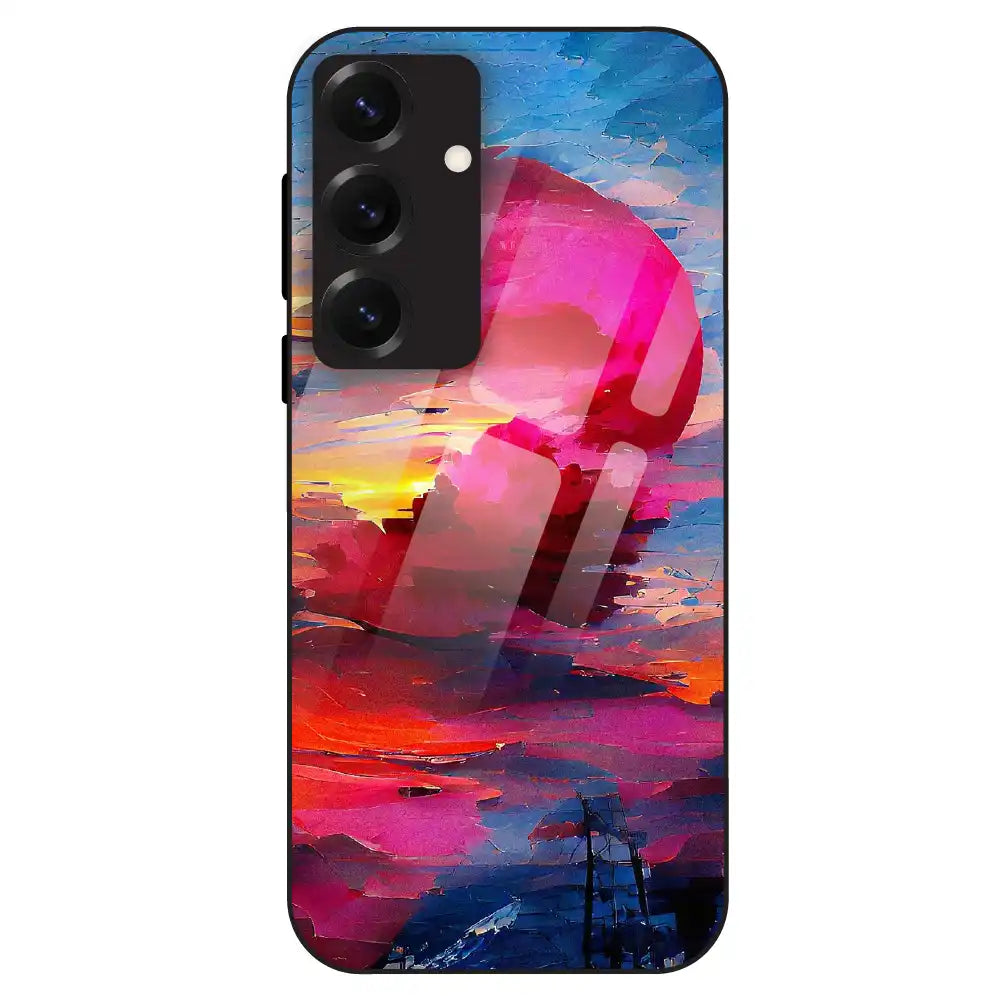 Abstract Sunset Vibes - Glass Case For Samsung Galaxy S25