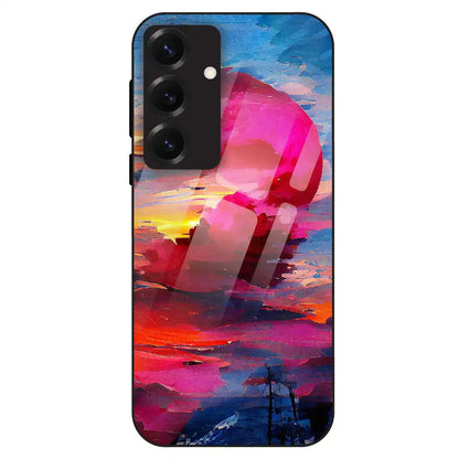 Abstract Sunset Vibes - Glass Case For Samsung Galaxy S25
