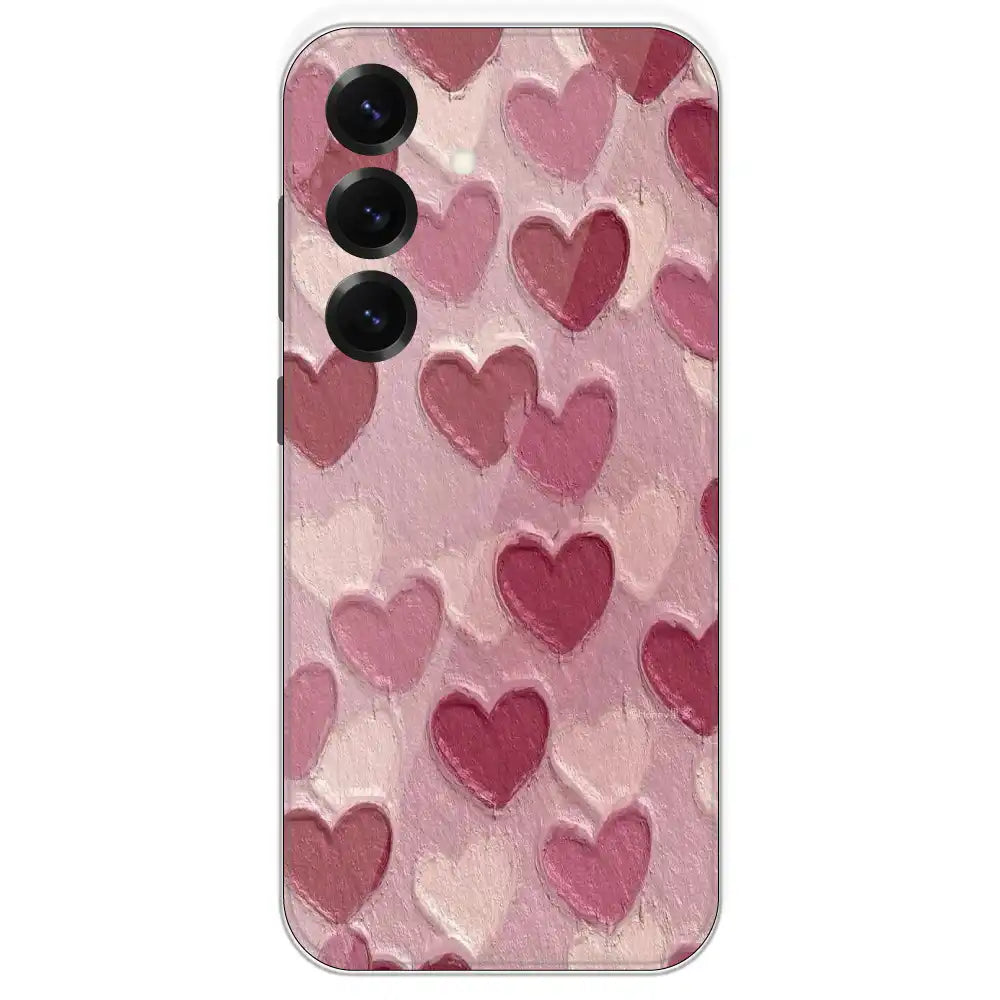 Pastel Hearts Love - Printed Silicone Case For Samsung Galaxy S25