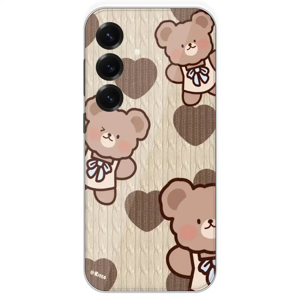 Teddy Heart - Printed Silicone Case For Samsung Galaxy S25