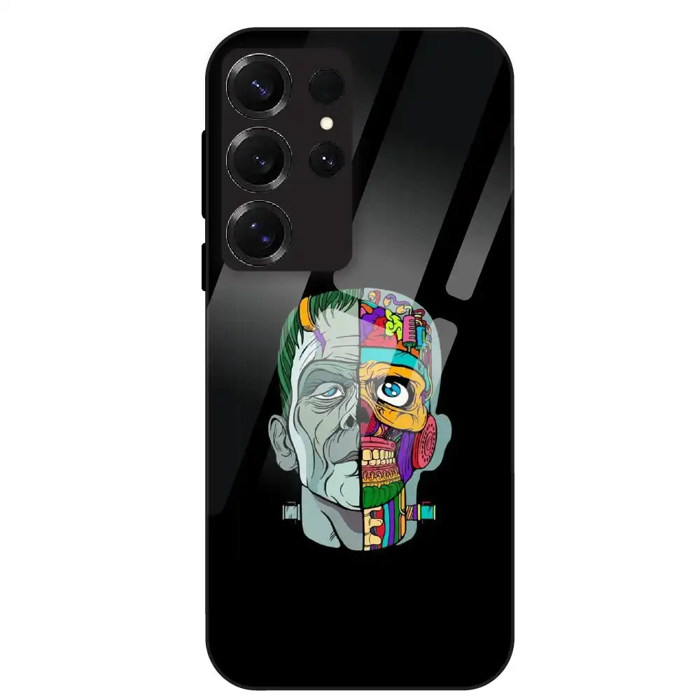 Half Skull Pop Art - Glass Case For Samsung Galaxy S25 Ultra