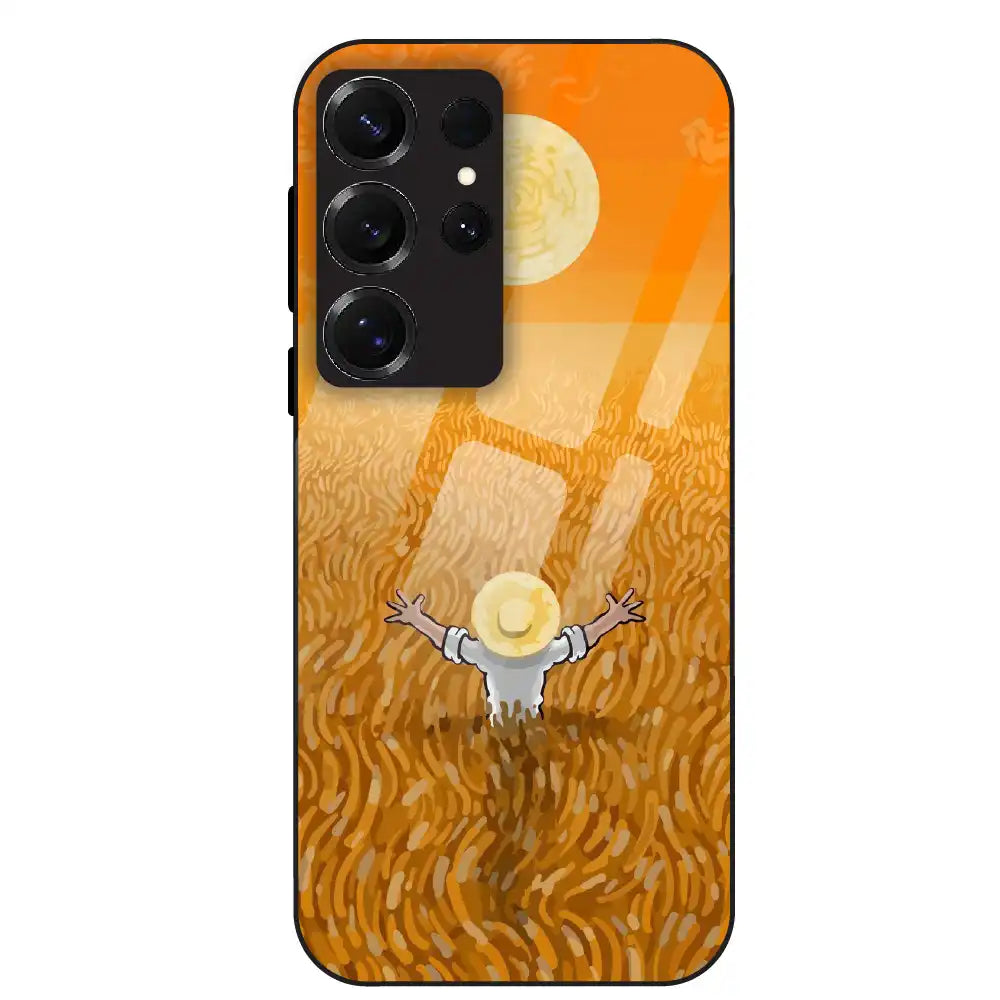 Golden Field Serenity - Glass Case For Samsung Galaxy S25 Ultra