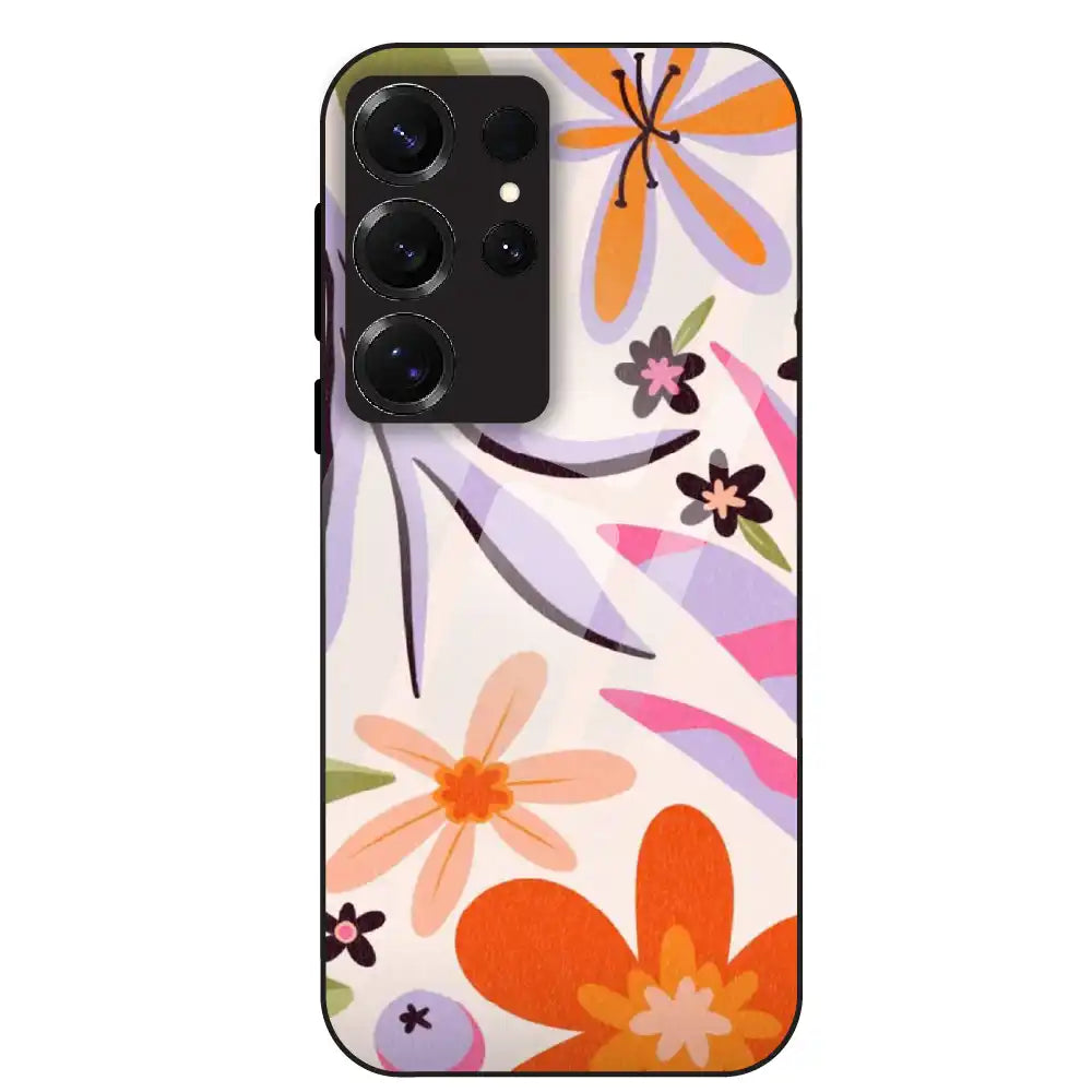 Floral Bliss Aesthetic - Glass Case For Samsung Galaxy S25 Ultra
