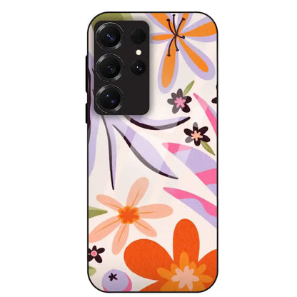 Floral Bliss Aesthetic - Glass Case For Samsung Galaxy S25 Ultra