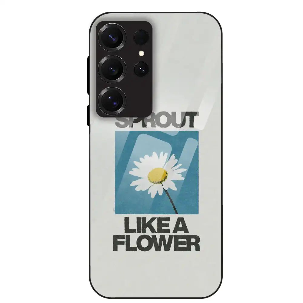 Minimal Daisy Flower - Glass Case For Samsung Galaxy S25 Ultra
