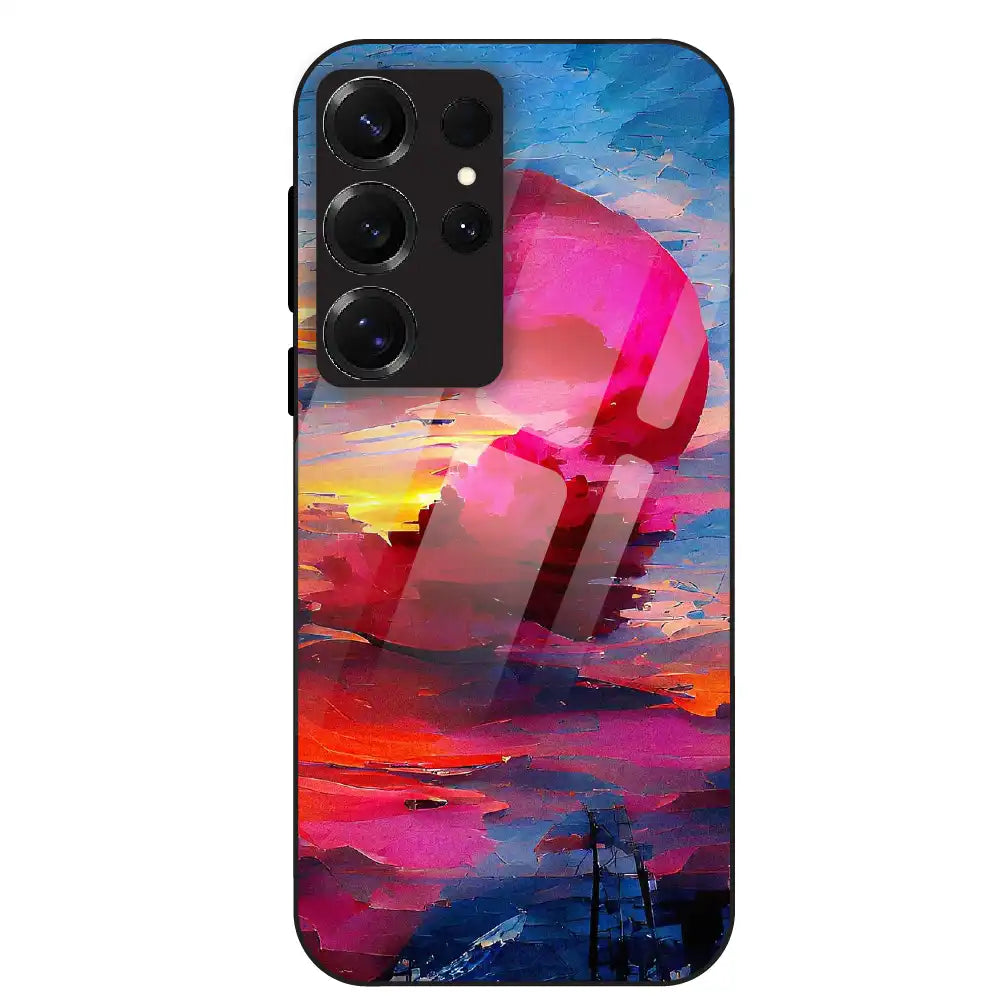 Abstract Sunset Vibes - Glass Case For Samsung Galaxy S25 Ultra