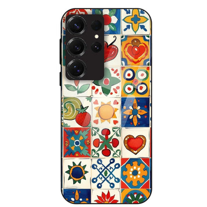 Colorful Tile Art - Glass Case For Samsung Galaxy S25 Ultra