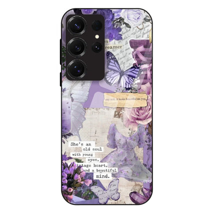 Lavender Vintage Collage - Glass Case For Samsung Galaxy S25 Ultra