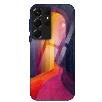 Abstract Sunset Path - Glass Case For Samsung Galaxy S25 Ultra
