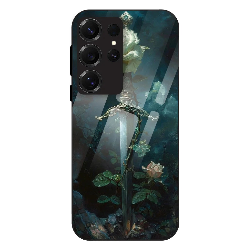 Mystic Sword Rose - Glass Case For Samsung Galaxy S25 Ultra