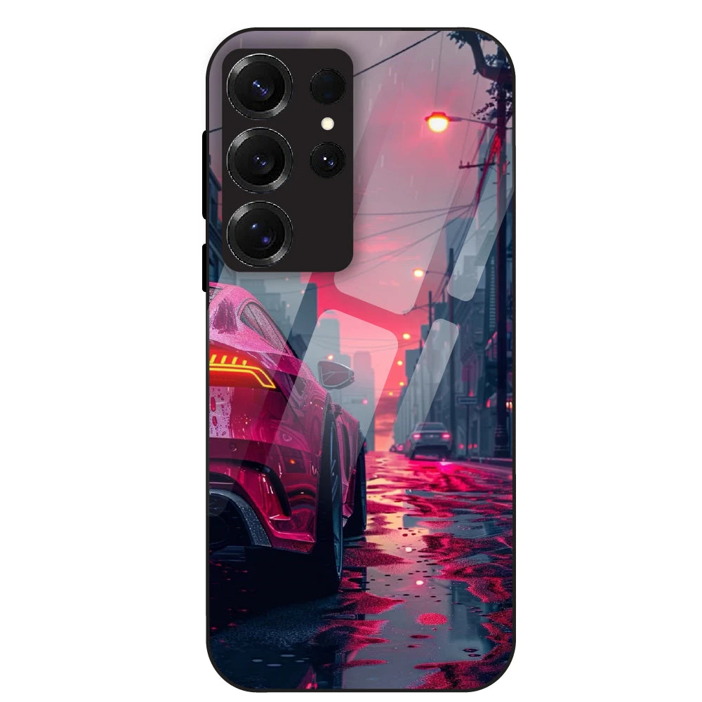 Neon Street Racer - Glass Case For Samsung Galaxy S25 Ultra