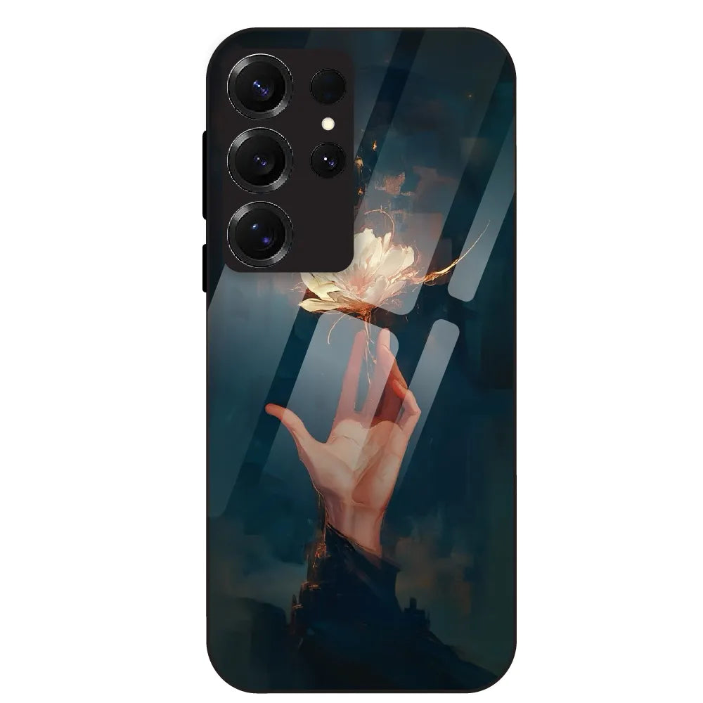 Mystic Hand & Bloom - Glass Case For Samsung Galaxy S25 Ultra