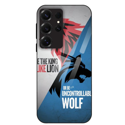 Lion vs Wolf Power - Glass Case For Samsung Galaxy S25 Ultra