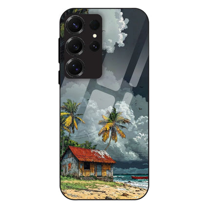 Tropical Beach Hut - Glass Case For Samsung Galaxy S25 Ultra