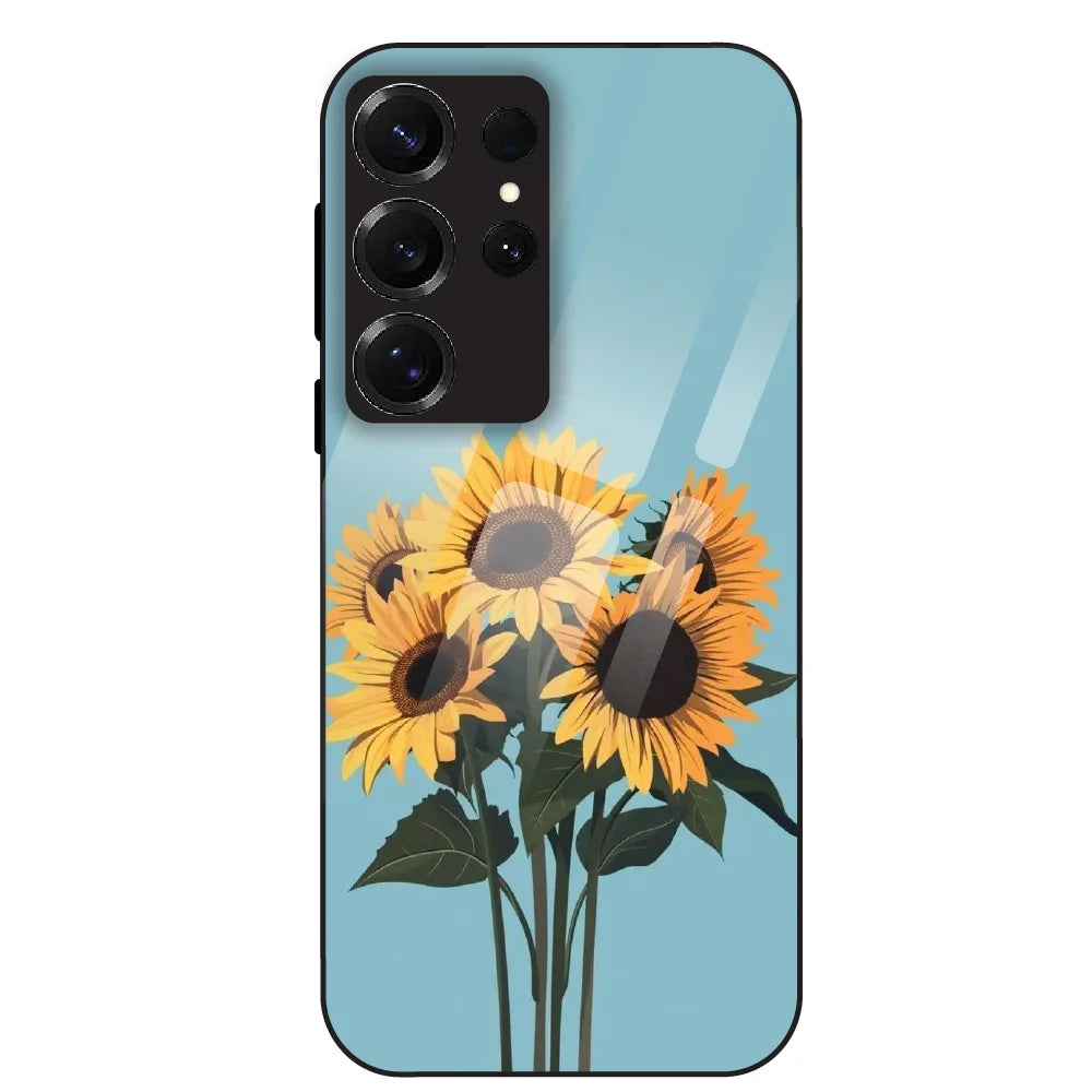 Sunflower Serenity - Glass Case For Samsung Galaxy S25 Ultra