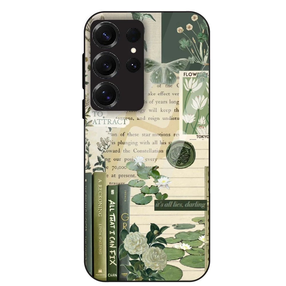 Botanical Vintage Collage - Glass Case For Samsung Galaxy S25 Ultra