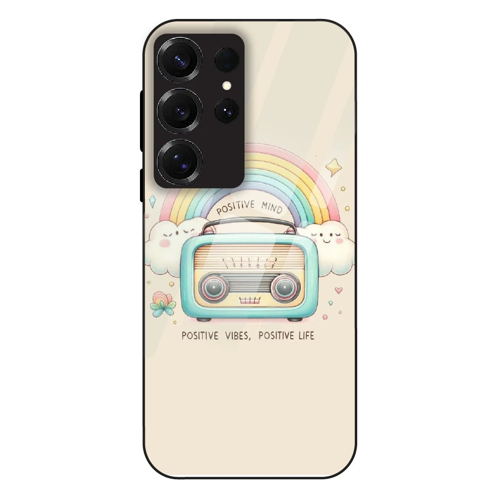Positive Vibes Retro - Glass Case For Samsung Galaxy S25 Ultra