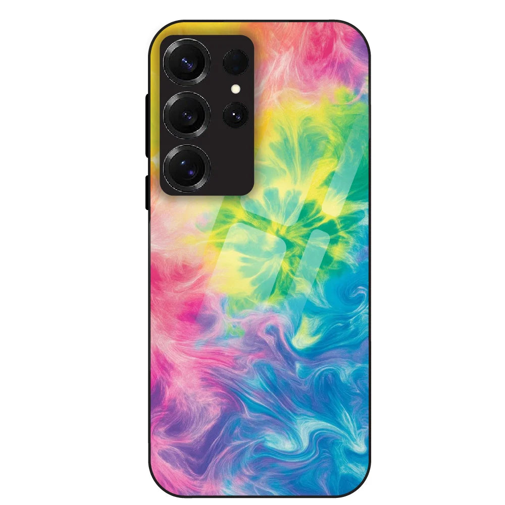 Neon Fluid Dreams - Glass Case For Samsung Galaxy S25 Ultra